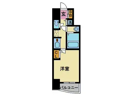 ララプレイス大阪城ウエストEN(1K/6階)の間取り写真