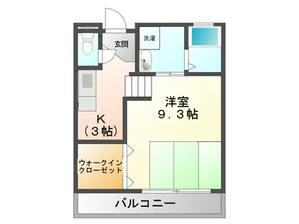 ブリッジゲートN(1K/1階)の間取り写真