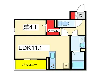 ストラスブール(1LDK/3階)の間取り写真