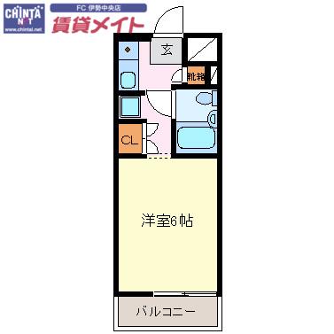 常磐レジデンス(ワンルーム/1階)の間取り写真