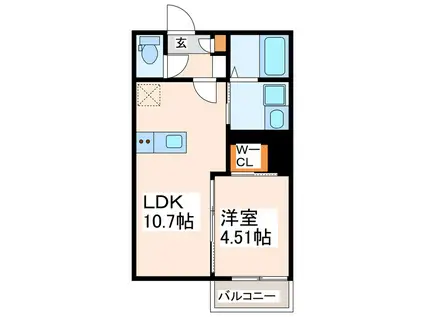 LEMIEK土河原町(1LDK/1階)の間取り写真