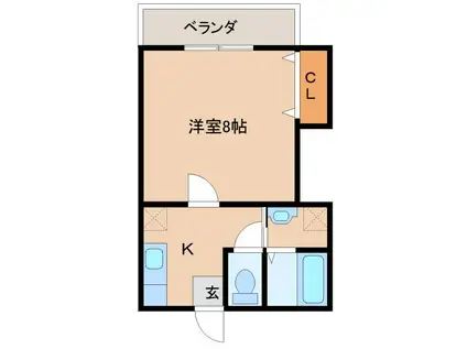 R56番館(1K/1階)の間取り写真