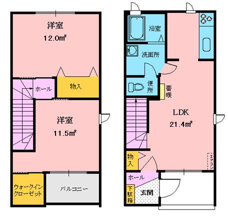 ディアス前潟(2LDK/1階)の間取り写真