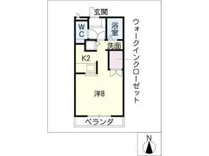 ヴェル ソレイユ(ワンルーム/1階)の間取り写真