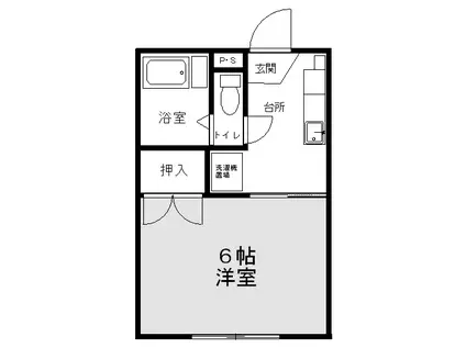 パシフィックハイツ成島(1K/1階)の間取り写真