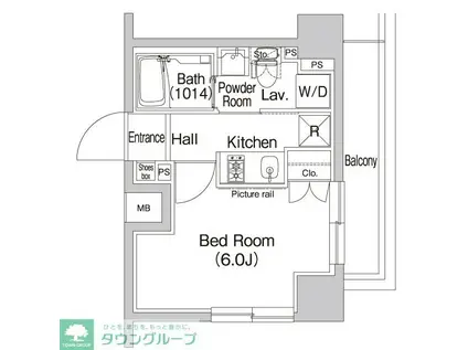 プラウドフラット富士見台(1K/6階)の間取り写真