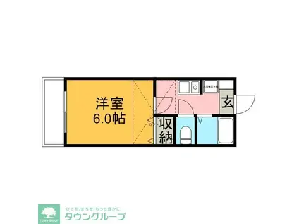 サンシャインドエル(1K/2階)の間取り写真