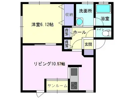 サンコーポ富士(1LDK/1階)の間取り写真