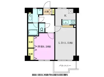 タウン・ピア西原(1LDK/4階)の間取り写真