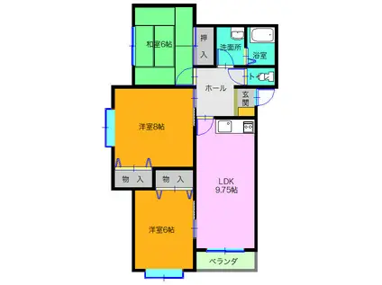 サニーハイム(3LDK/2階)の間取り写真