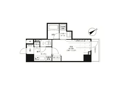 グランドコンシェルジュ麻布(1K/2階)の間取り写真