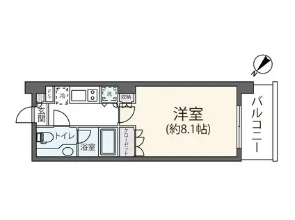 リージア新百合ケ丘(1K/5階)の間取り写真
