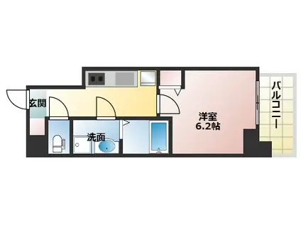 SーRESIDENCE小阪AZURE(1K/14階)の間取り写真