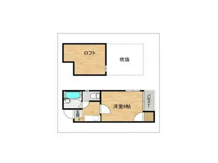 ピュアコート高宮(1K/2階)の間取り写真