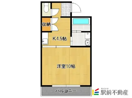 ハイツ櫛原プラスワン(1DK/2階)の間取り写真