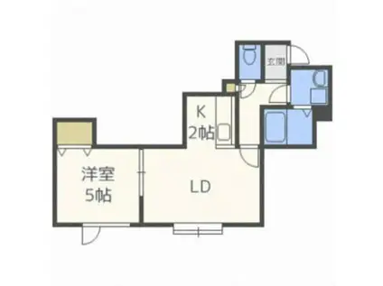 エスポワールI(1LDK/3階)の間取り写真