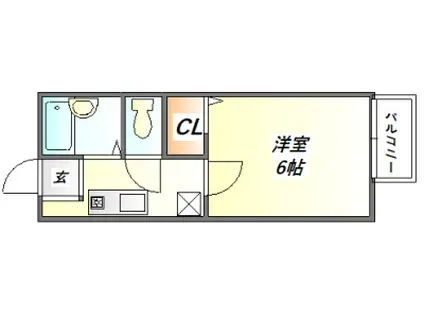 サンライフ山口(1K/2階)の間取り写真
