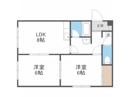 NOA山の手(2LDK/3階)の間取り写真