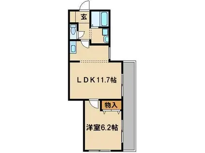 グリーンプラザ岸町 914994(1LDK/2階)の間取り写真