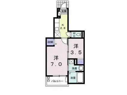 ル シェル ブルーB(2K/1階)の間取り写真