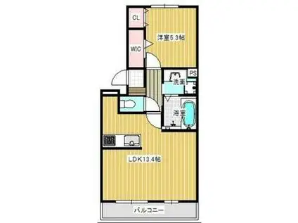 パークヴィラ合志I(1LDK/2階)の間取り写真