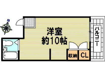 光洋ハイツ(ワンルーム/3階)の間取り写真