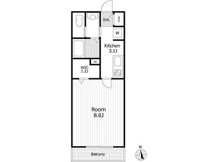 カーサベルーデ(1K/1階)の間取り写真