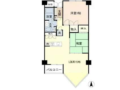 グローバルビルディング(2LDK/4階)の間取り写真