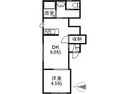 リッツハウス中島公園(1LDK/1階)の間取り写真
