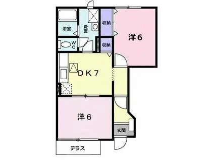 コルザT(2DK/1階)の間取り写真