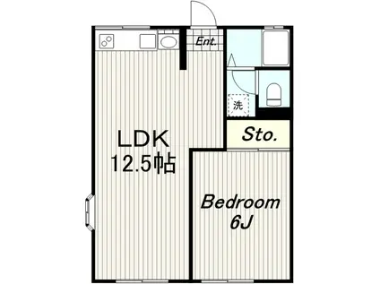 シティハイムセイセキ(1LDK/2階)の間取り写真