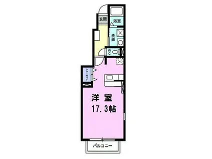 グレイスハーモニーII(1K/1階)の間取り写真