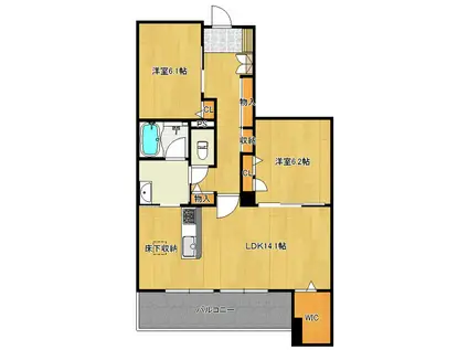 ラフィシア(2LDK/1階)の間取り写真