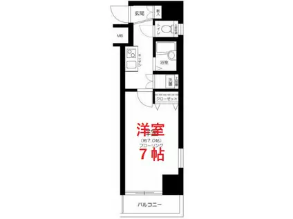 ヴェルト芝浦(1K/8階)の間取り写真