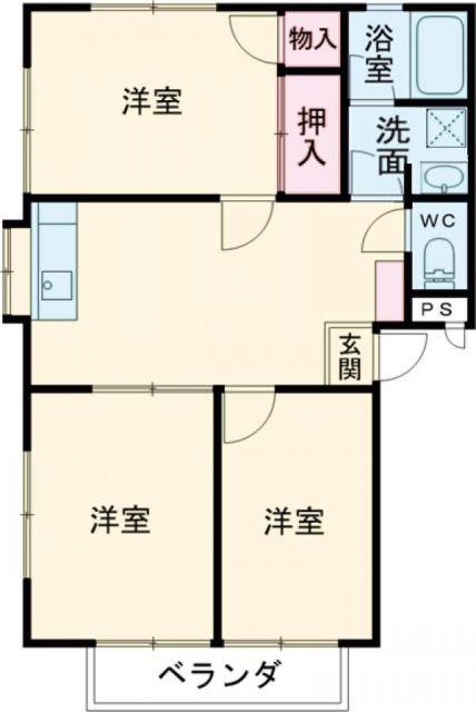 レジデンス赤坂 B棟(3DK/1階)の間取り写真