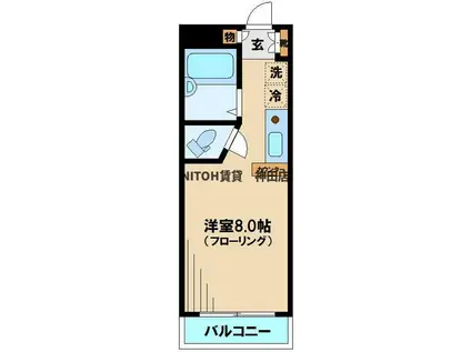 スピティ落合(1K/1階)の間取り写真