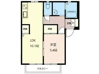 グランドュール(1LDK/1階)の間取り写真