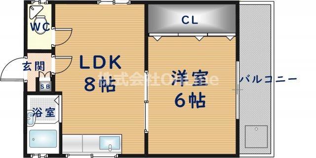 鎌田マンション(1LDK/1階)の間取り写真