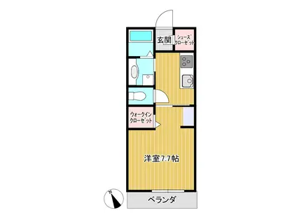 コトーラヴァン(ワンルーム/1階)の間取り写真