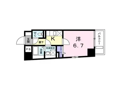 グランドルチェ東日本橋(1K/6階)の間取り写真