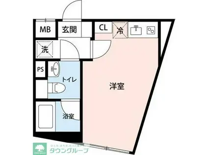 R FLATS(1K/5階)の間取り写真
