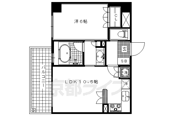 LEGAL京都御所東(1LDK/2階)の間取り写真