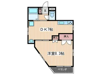 船田ビル(1DK/5階)の間取り写真