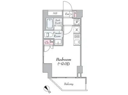 ウィスティリア大森山王(ワンルーム/6階)の間取り写真