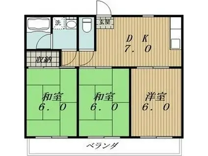 TOKAI SO(3DK/3階)の間取り写真