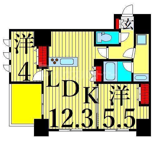クレヴィアリグゼ日暮里(2LDK/10階)の間取り写真