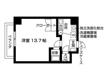 アネックス西陣(1K/11階)の間取り写真