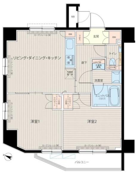 ルーブル中板橋六番館(2LDK/2階)の間取り写真