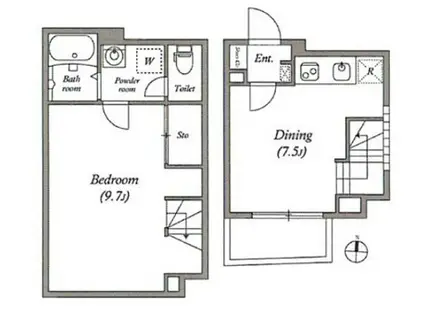 LEGALAND西小山 リーガランド西小山(1DK/1階)の間取り写真