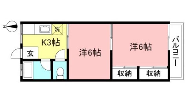リシェス桜ヶ丘(2K/1階)の間取り写真